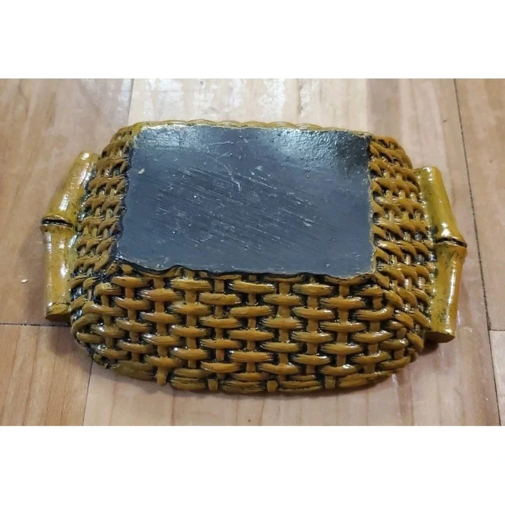 Vintage Wicker Basket Look Resin Soap Dish Wicker Tray Cottagecore